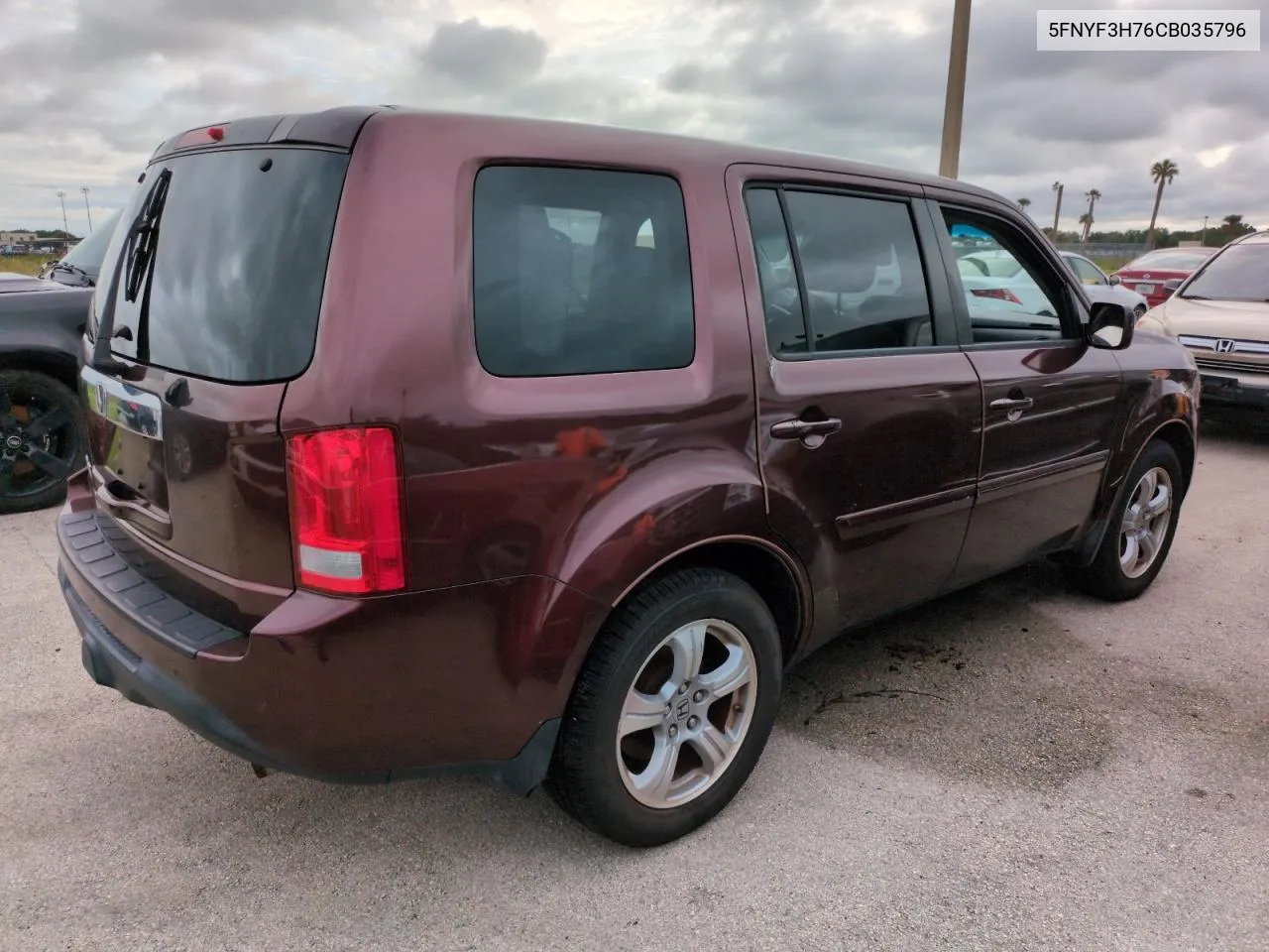 2012 Honda Pilot Exln VIN: 5FNYF3H76CB035796 Lot: 74316024