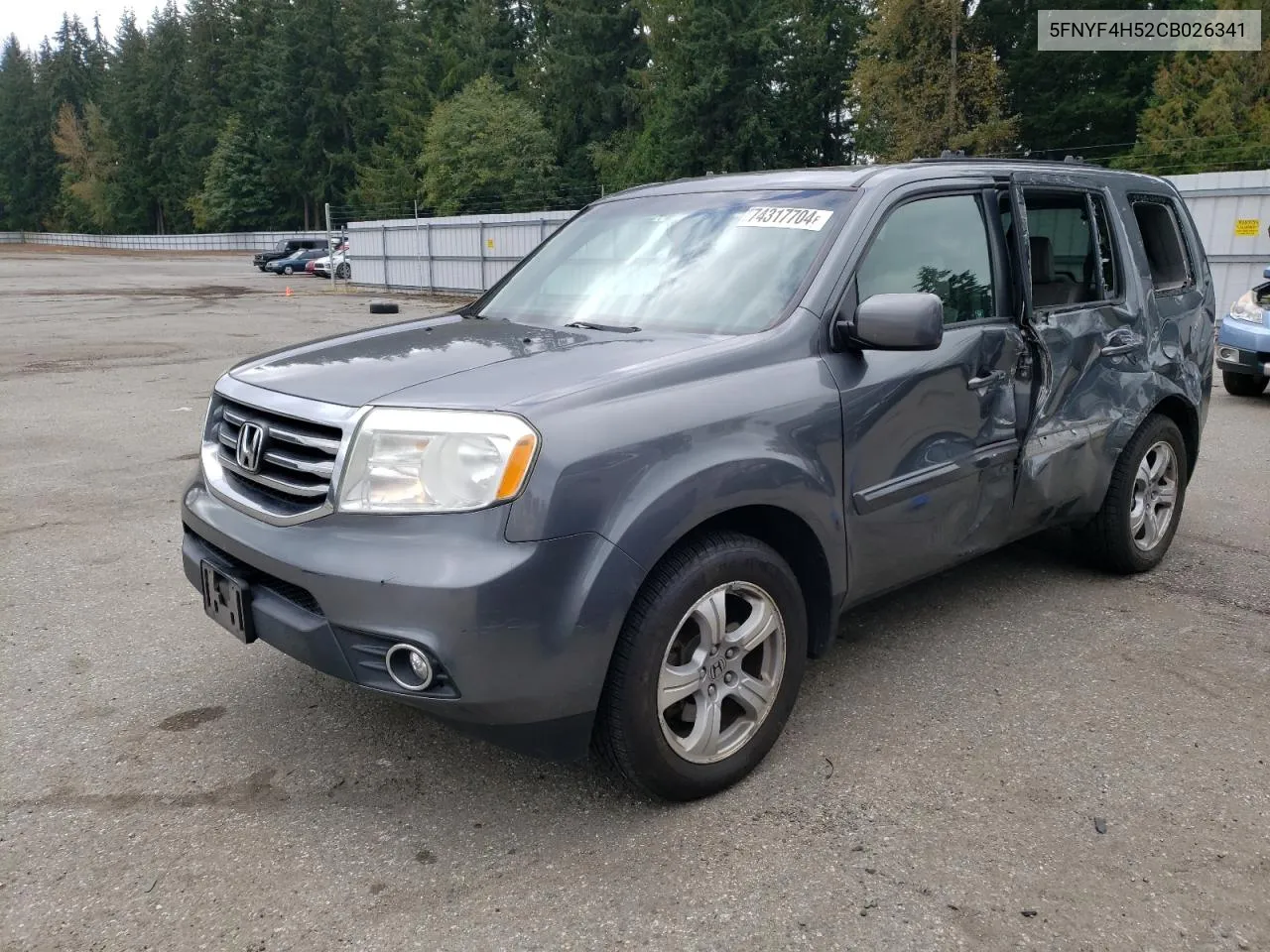 2012 Honda Pilot Exl VIN: 5FNYF4H52CB026341 Lot: 74317704