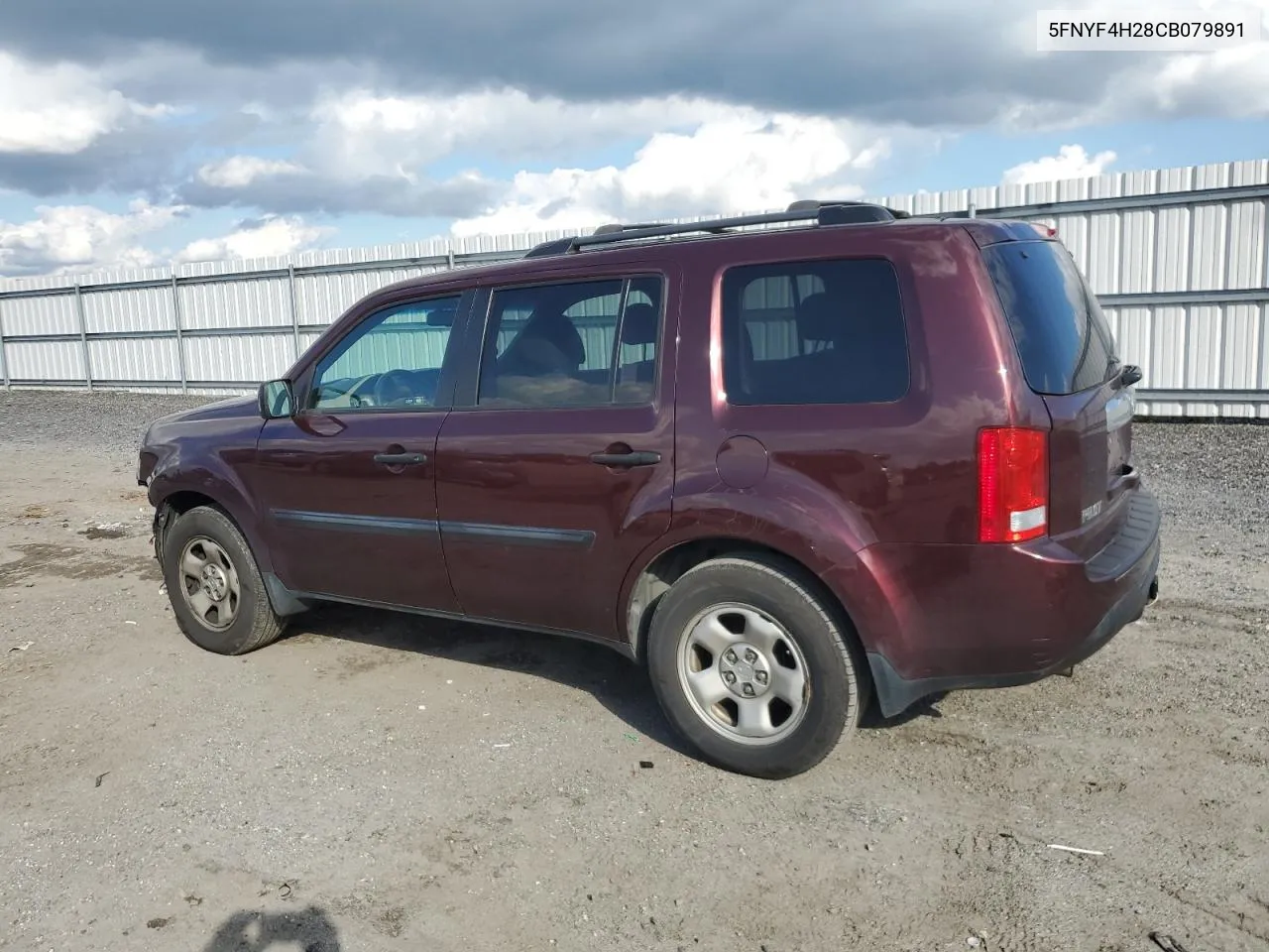 2012 Honda Pilot Lx VIN: 5FNYF4H28CB079891 Lot: 74385684