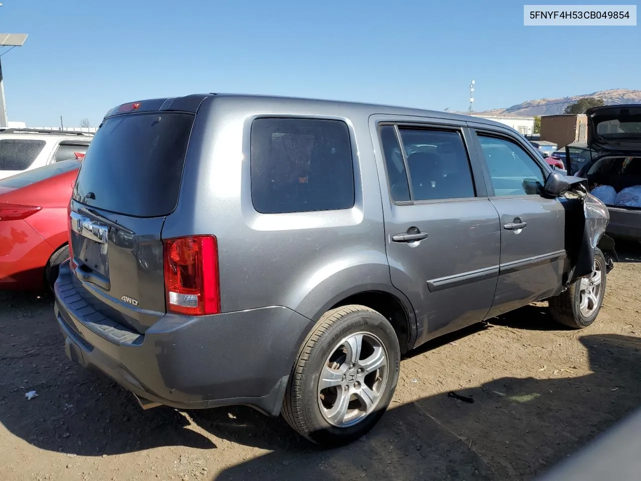 2012 Honda Pilot Exl VIN: 5FNYF4H53CB049854 Lot: 74637554