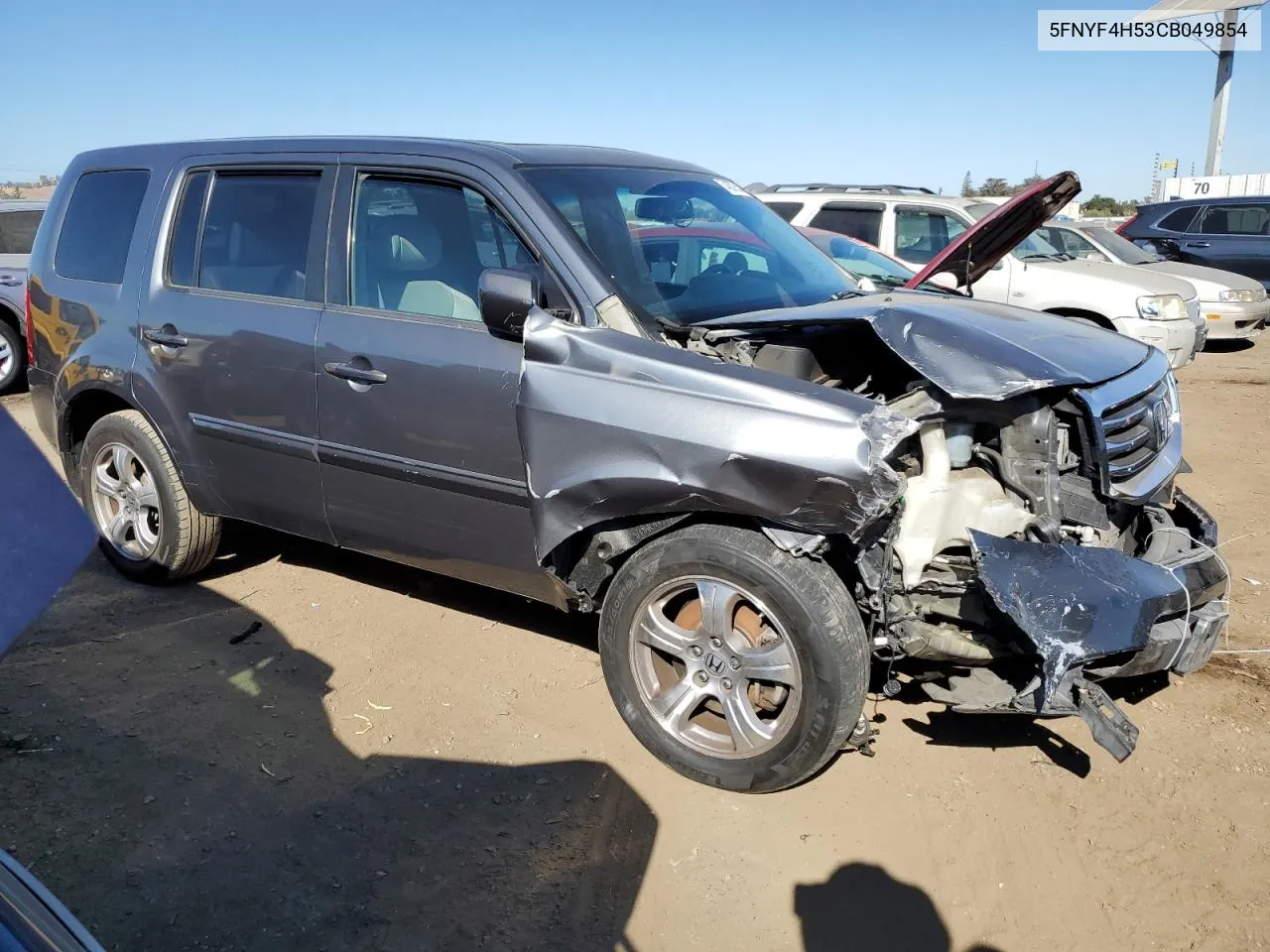 2012 Honda Pilot Exl VIN: 5FNYF4H53CB049854 Lot: 74637554