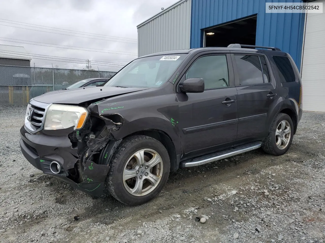 2012 Honda Pilot Exl VIN: 5FNYF4H54CB502542 Lot: 74655834