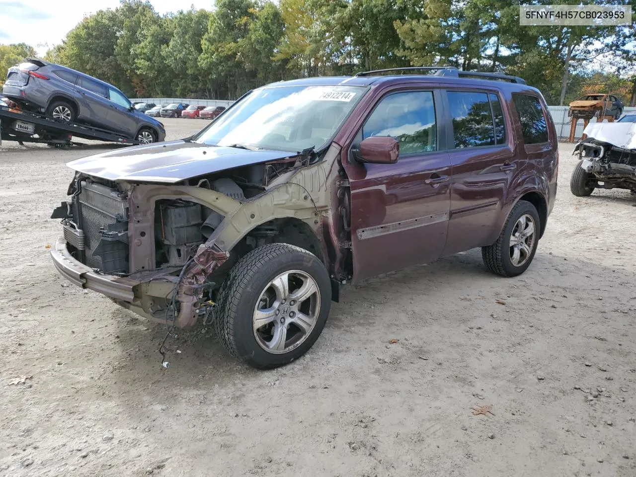 2012 Honda Pilot Exl VIN: 5FNYF4H57CB023953 Lot: 74912214