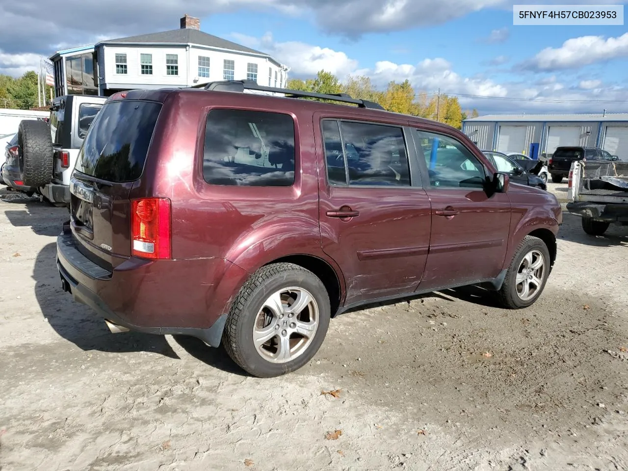 2012 Honda Pilot Exl VIN: 5FNYF4H57CB023953 Lot: 74912214