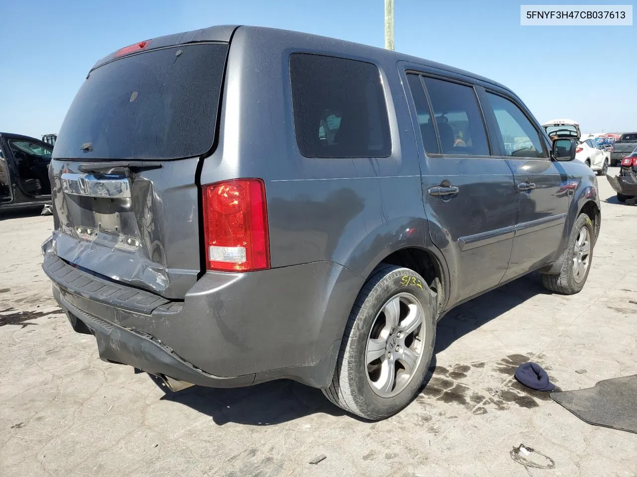 2012 Honda Pilot Ex VIN: 5FNYF3H47CB037613 Lot: 74938324