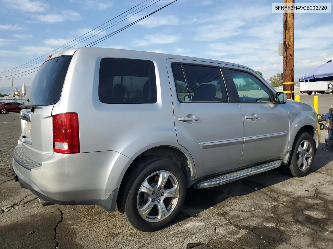 2012 Honda Pilot Ex VIN: 5FNYF3H49CB002720 Lot: 75225274