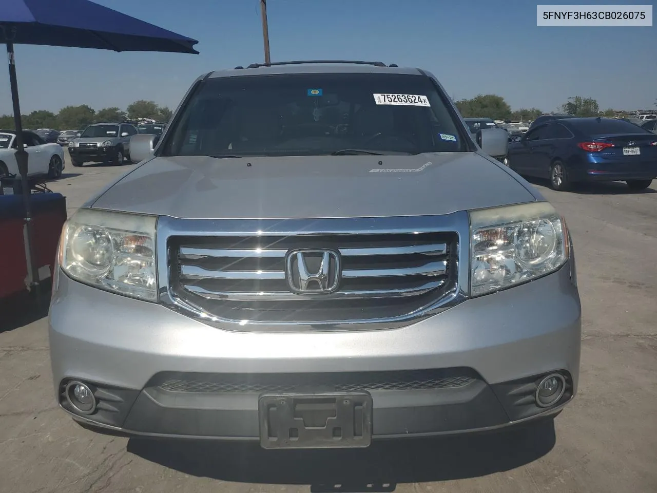 2012 Honda Pilot Exl VIN: 5FNYF3H63CB026075 Lot: 75263624