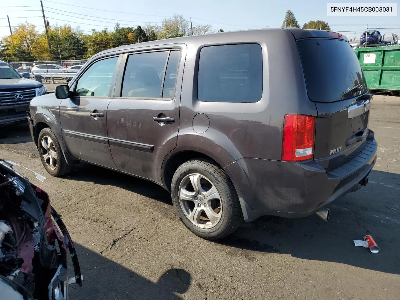 2012 Honda Pilot Ex VIN: 5FNYF4H45CB003031 Lot: 75463104