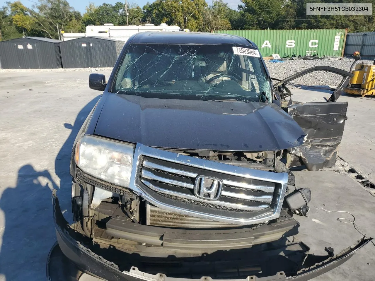 2012 Honda Pilot Exl VIN: 5FNYF3H51CB032304 Lot: 75503084