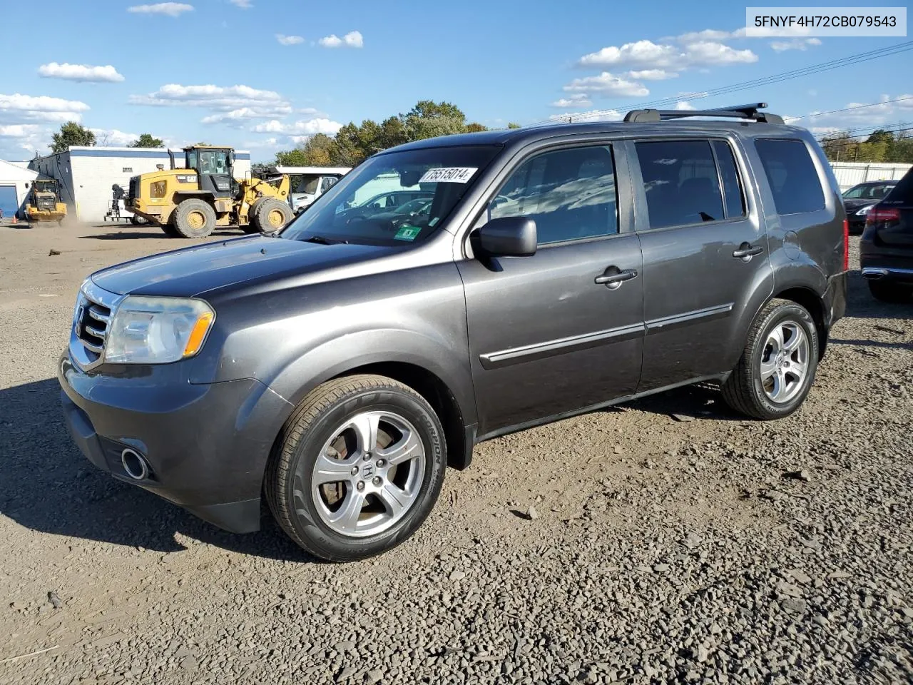 2012 Honda Pilot Exln VIN: 5FNYF4H72CB079543 Lot: 75515014