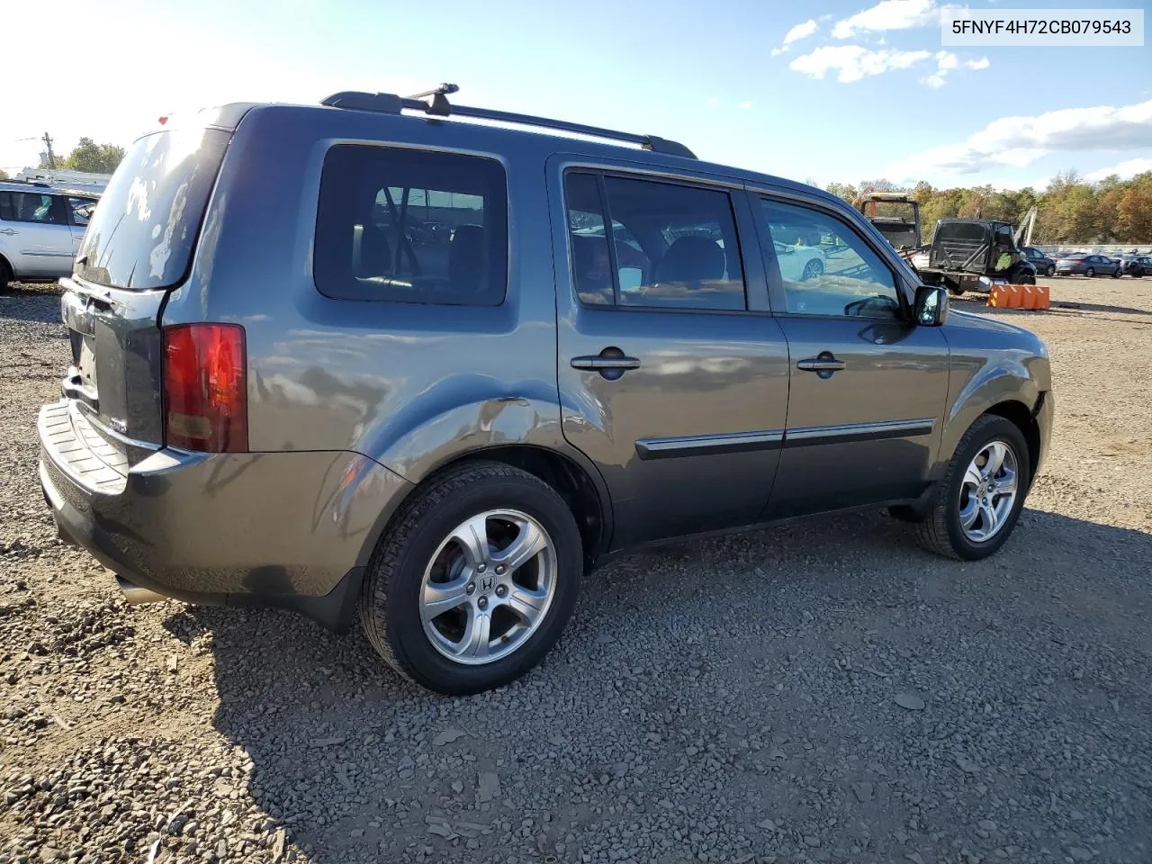 2012 Honda Pilot Exln VIN: 5FNYF4H72CB079543 Lot: 75515014