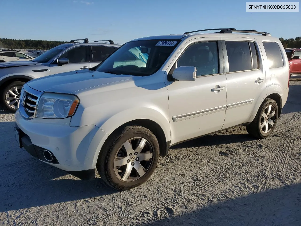 2012 Honda Pilot Touring VIN: 5FNYF4H9XCB065603 Lot: 75697724