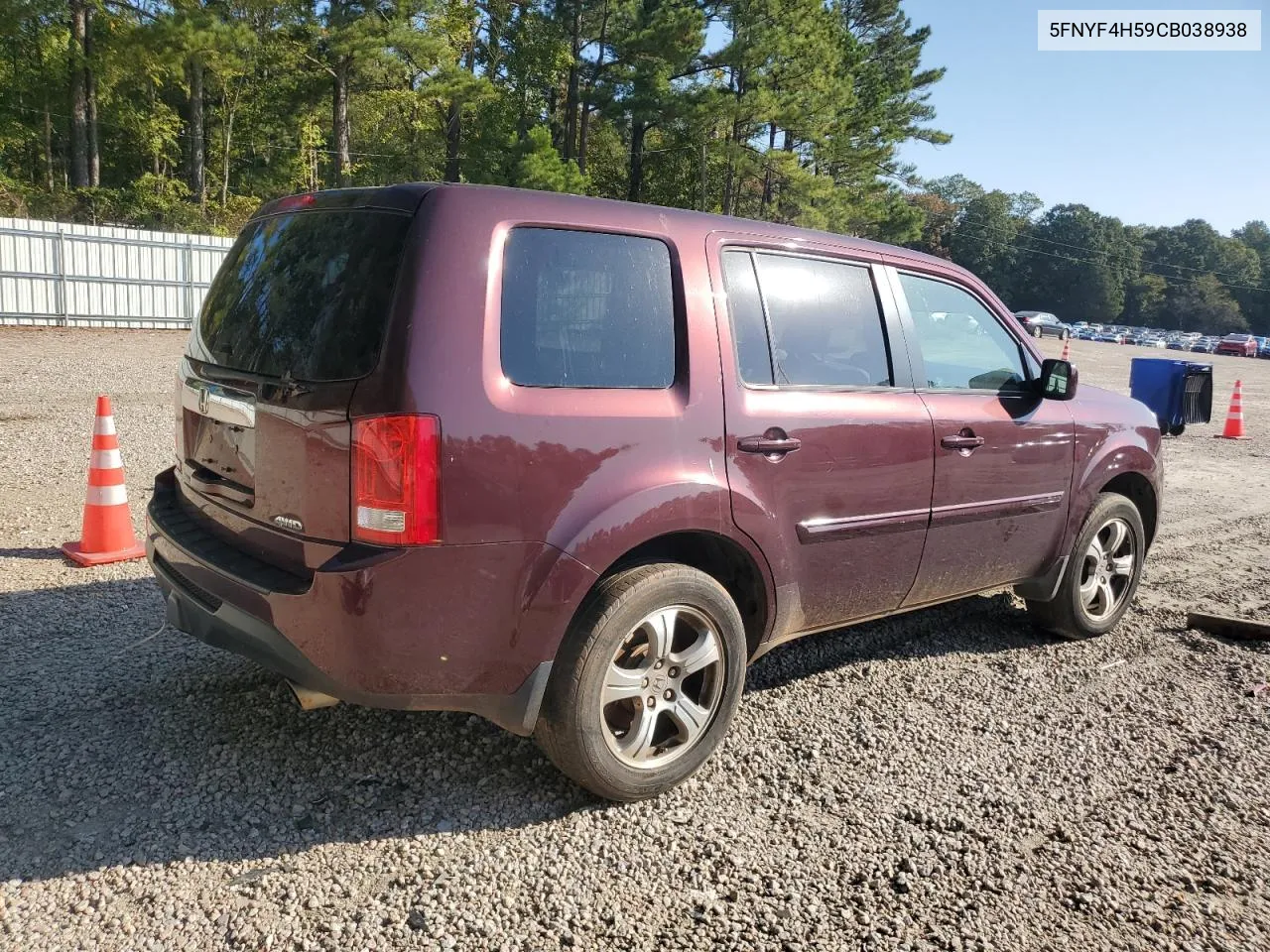 5FNYF4H59CB038938 2012 Honda Pilot Exl