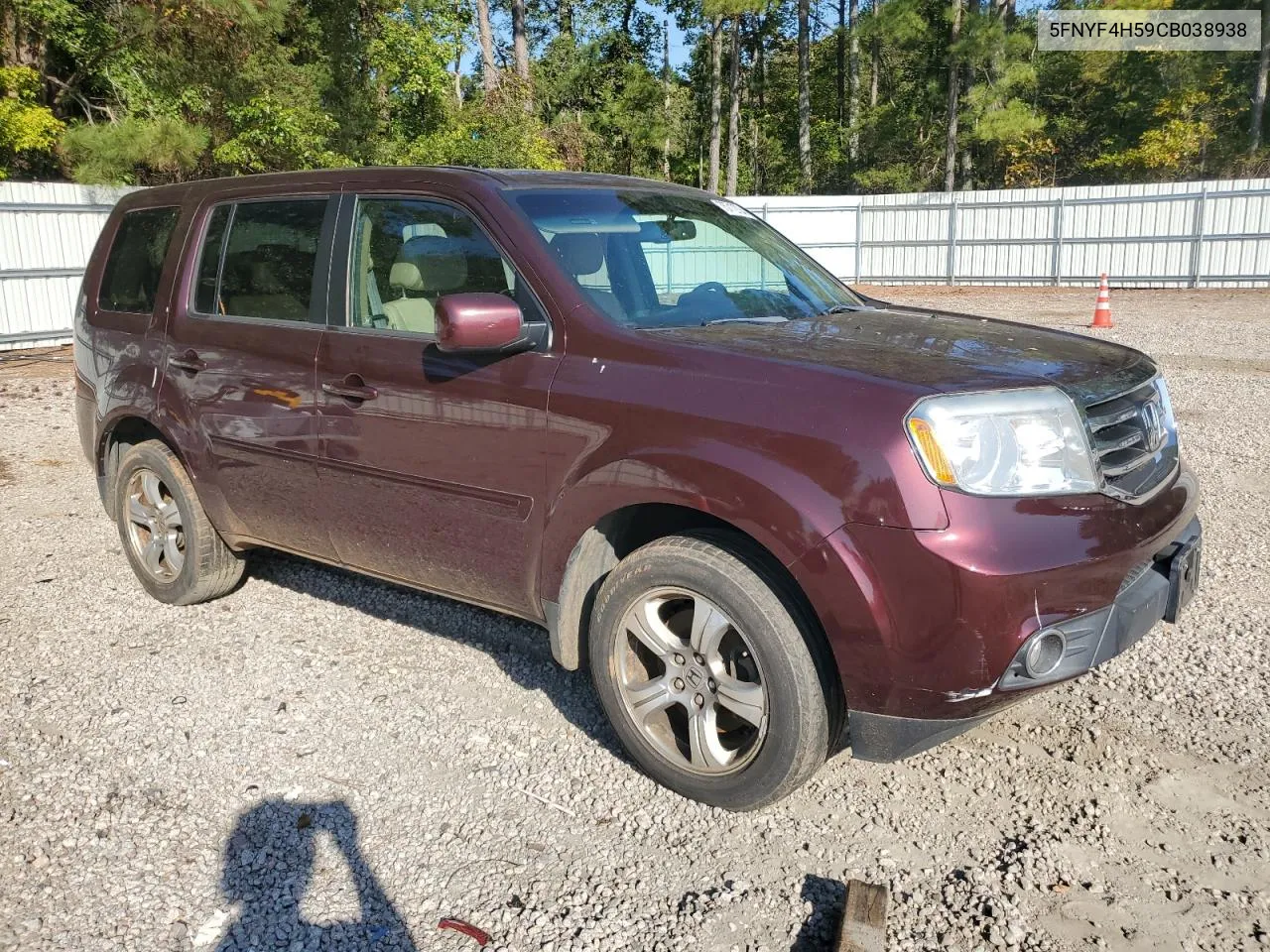 5FNYF4H59CB038938 2012 Honda Pilot Exl