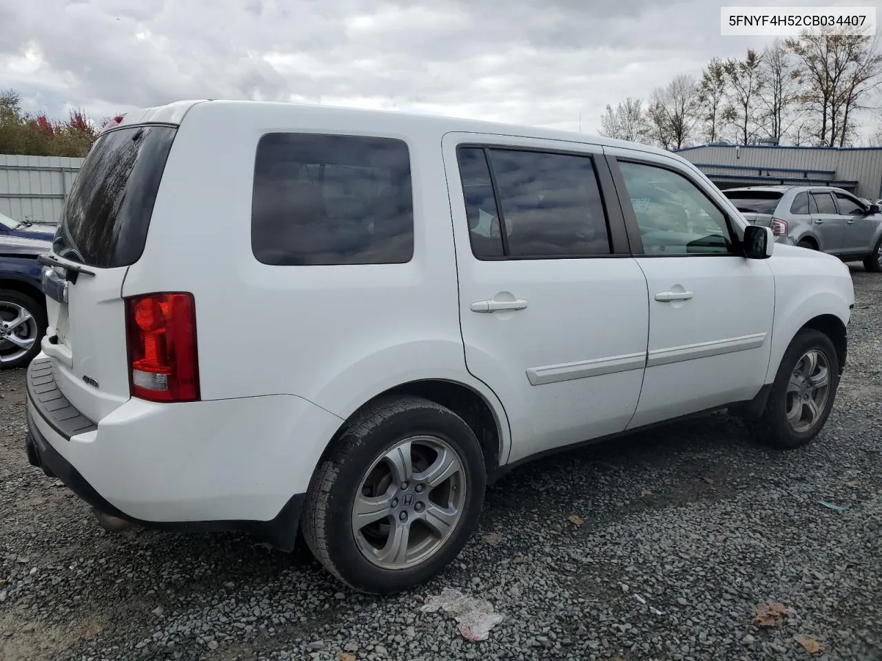 2012 Honda Pilot Exl VIN: 5FNYF4H52CB034407 Lot: 75791394