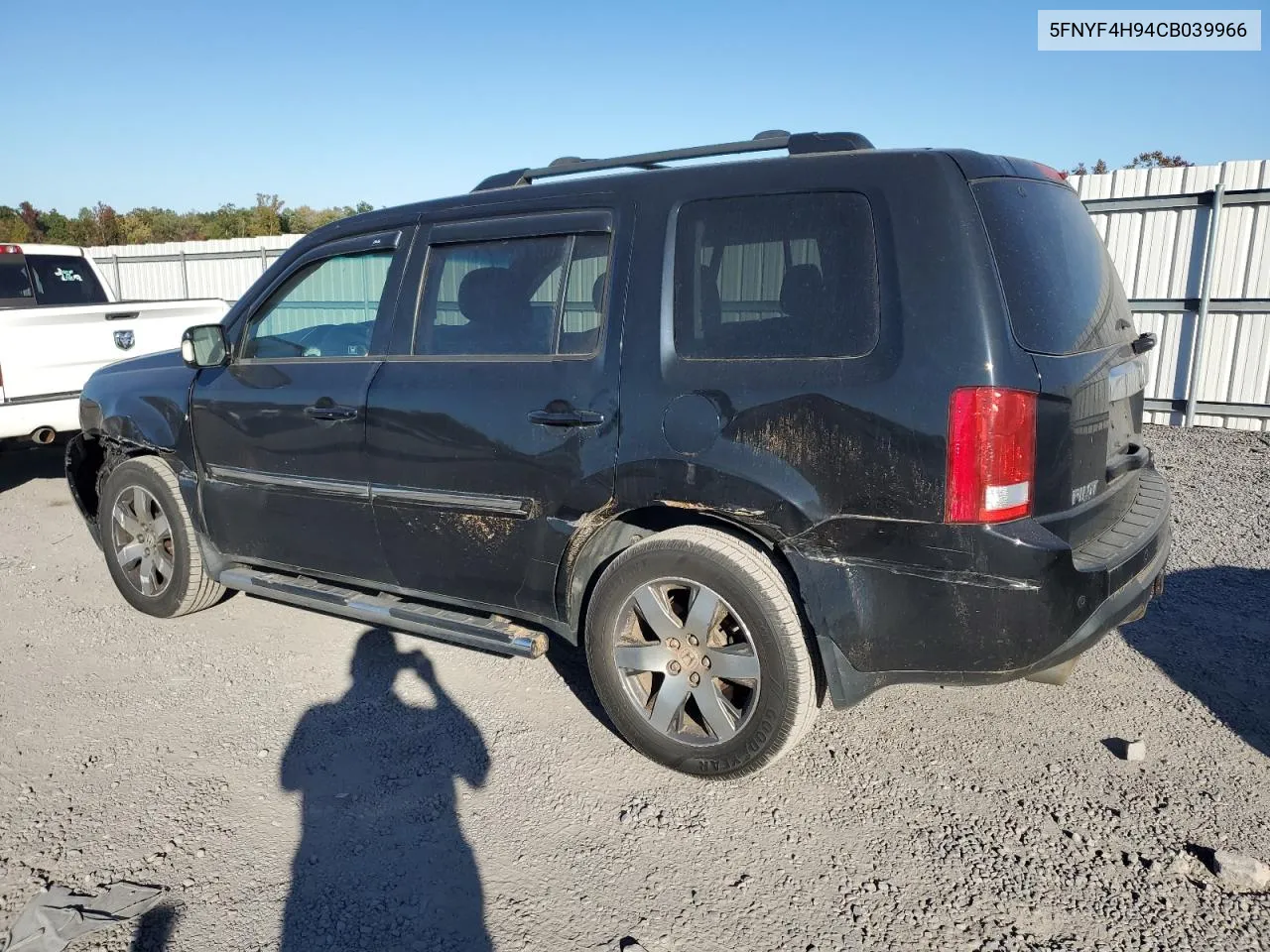 2012 Honda Pilot Touring VIN: 5FNYF4H94CB039966 Lot: 76402344