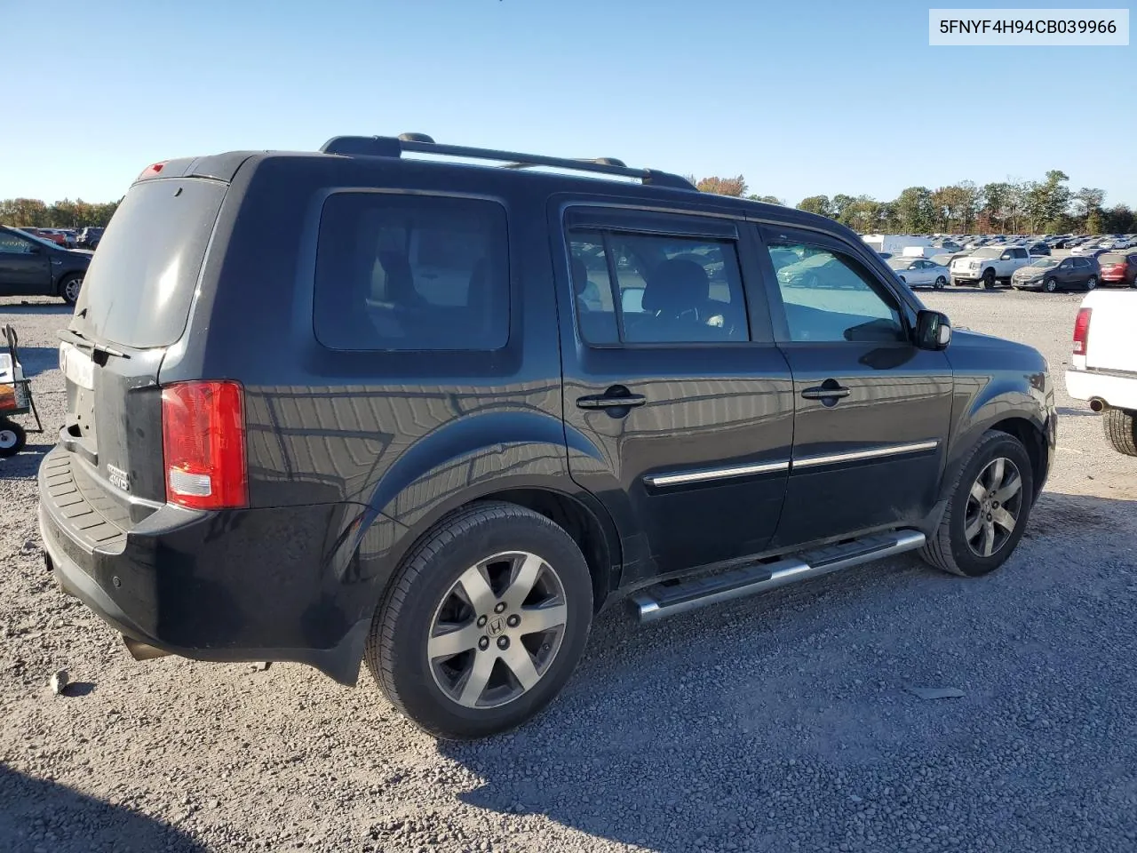 2012 Honda Pilot Touring VIN: 5FNYF4H94CB039966 Lot: 76402344