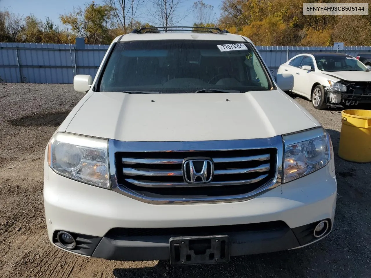 2012 Honda Pilot Touring VIN: 5FNYF4H93CB505144 Lot: 77073654