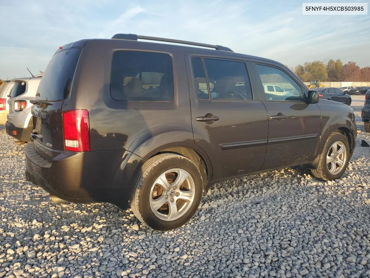 2012 Honda Pilot Exl VIN: 5FNYF4H5XCB503985 Lot: 77165064