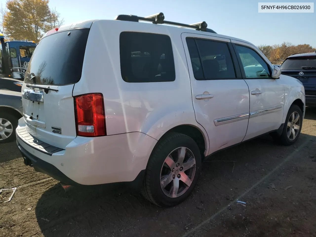 2012 Honda Pilot Touring VIN: 5FNYF4H96CB026930 Lot: 77170494