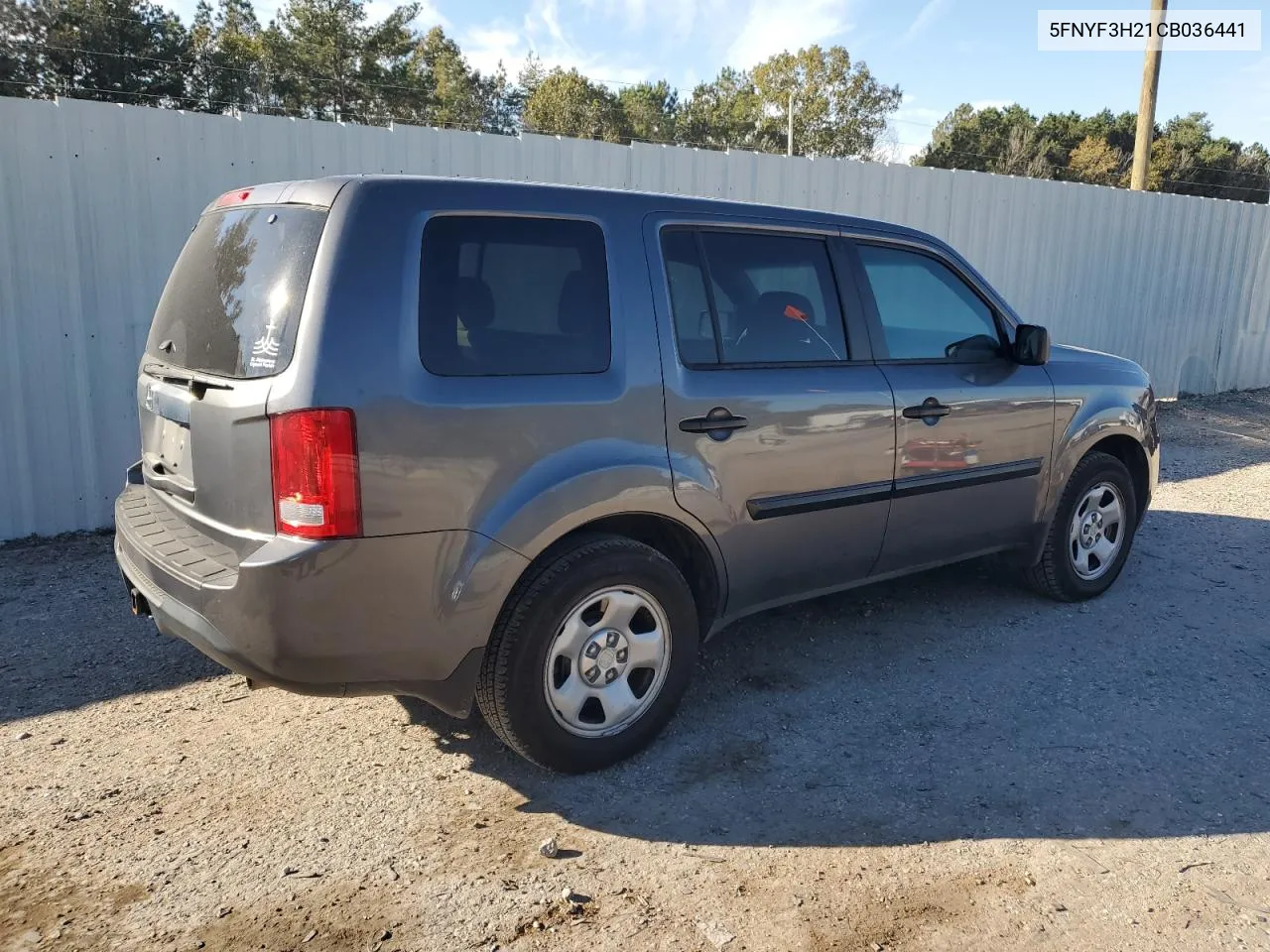 2012 Honda Pilot Lx VIN: 5FNYF3H21CB036441 Lot: 77204604