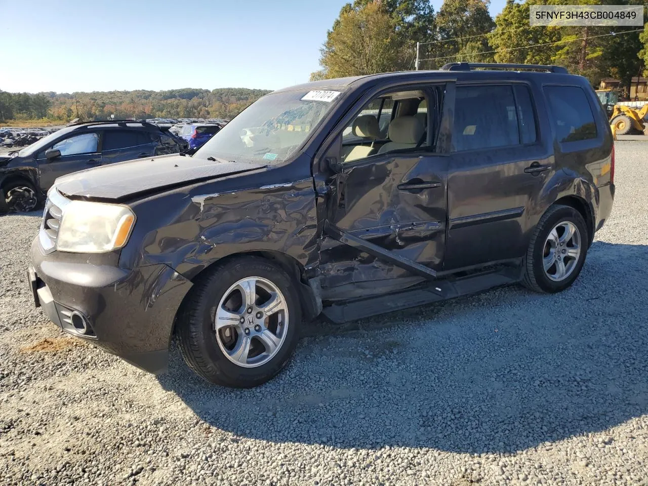 2012 Honda Pilot Ex VIN: 5FNYF3H43CB004849 Lot: 77317074