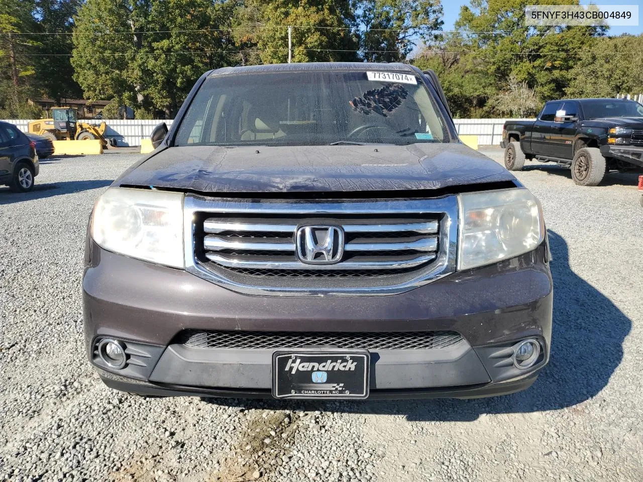 2012 Honda Pilot Ex VIN: 5FNYF3H43CB004849 Lot: 77317074