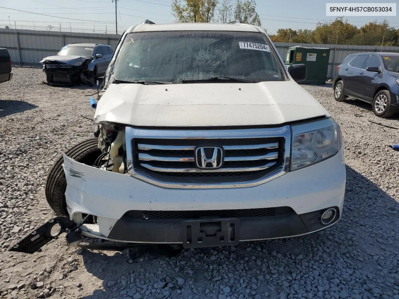 2012 Honda Pilot Exl VIN: 5FNYF4H57CB053034 Lot: 77475204