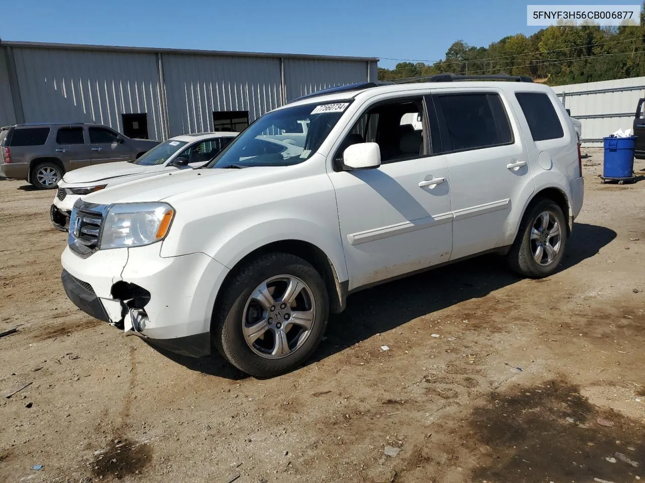 2012 Honda Pilot Exl VIN: 5FNYF3H56CB006877 Lot: 77560734