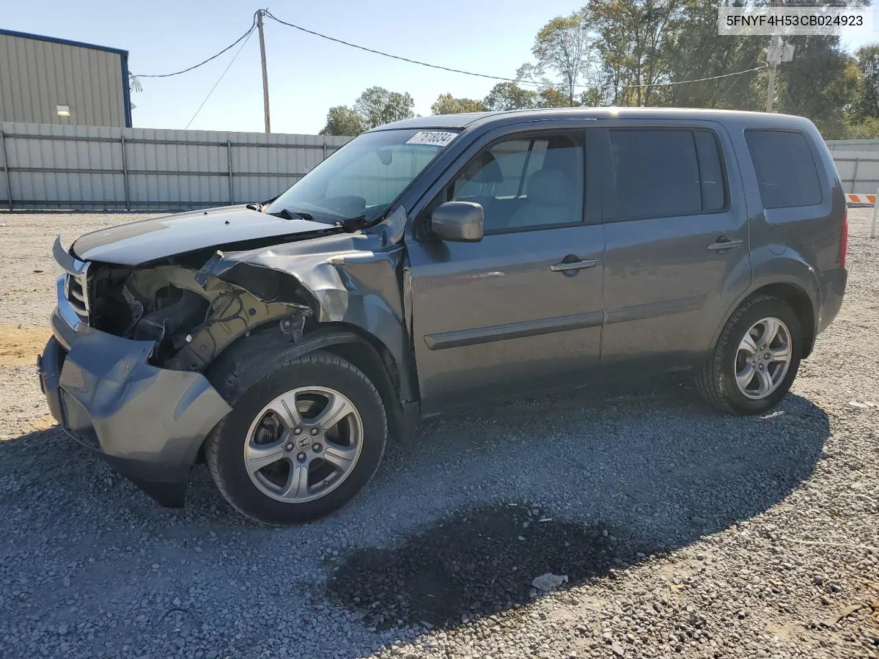 2012 Honda Pilot Exl VIN: 5FNYF4H53CB024923 Lot: 77618034