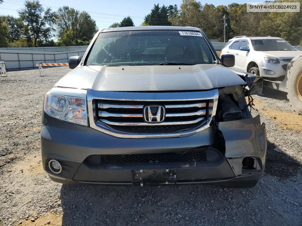 2012 Honda Pilot Exl VIN: 5FNYF4H53CB024923 Lot: 77618034