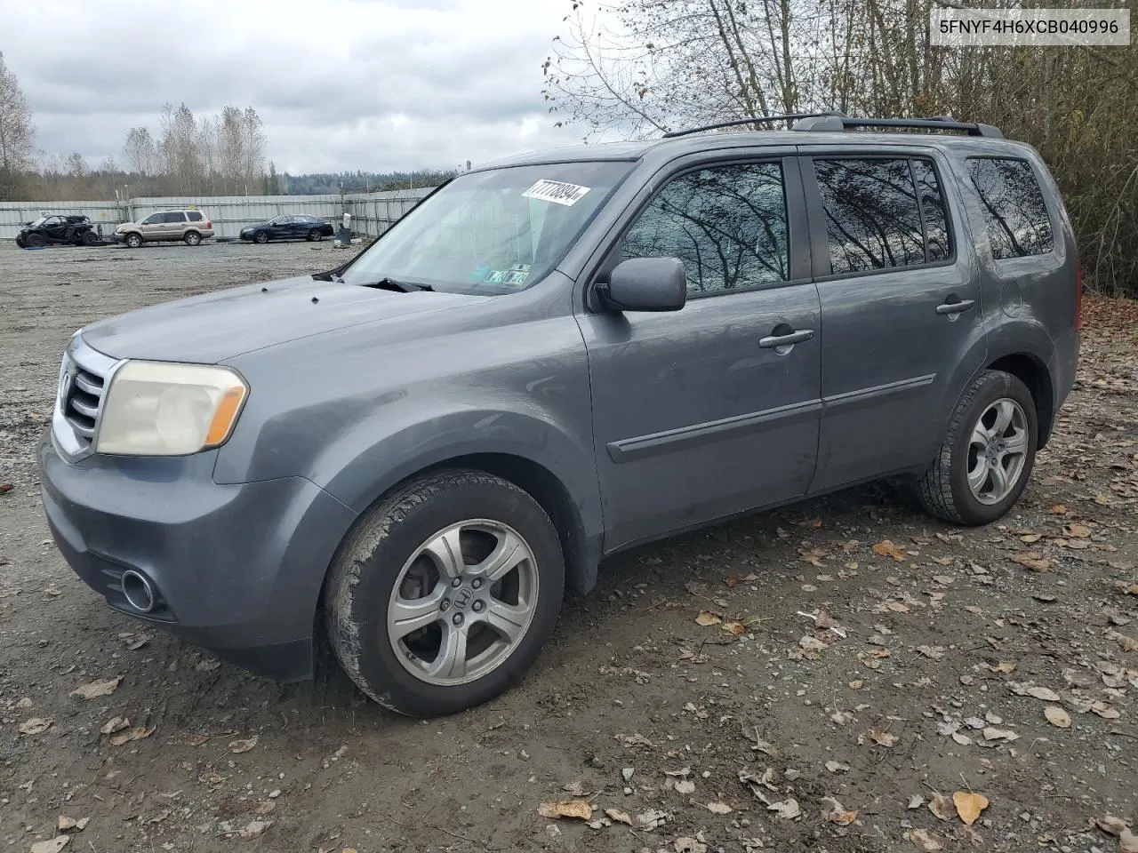 2012 Honda Pilot Exl VIN: 5FNYF4H6XCB040996 Lot: 77778894