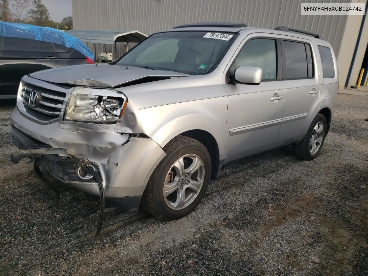 2012 Honda Pilot Exl VIN: 5FNYF4H5XCB024742 Lot: 78447884