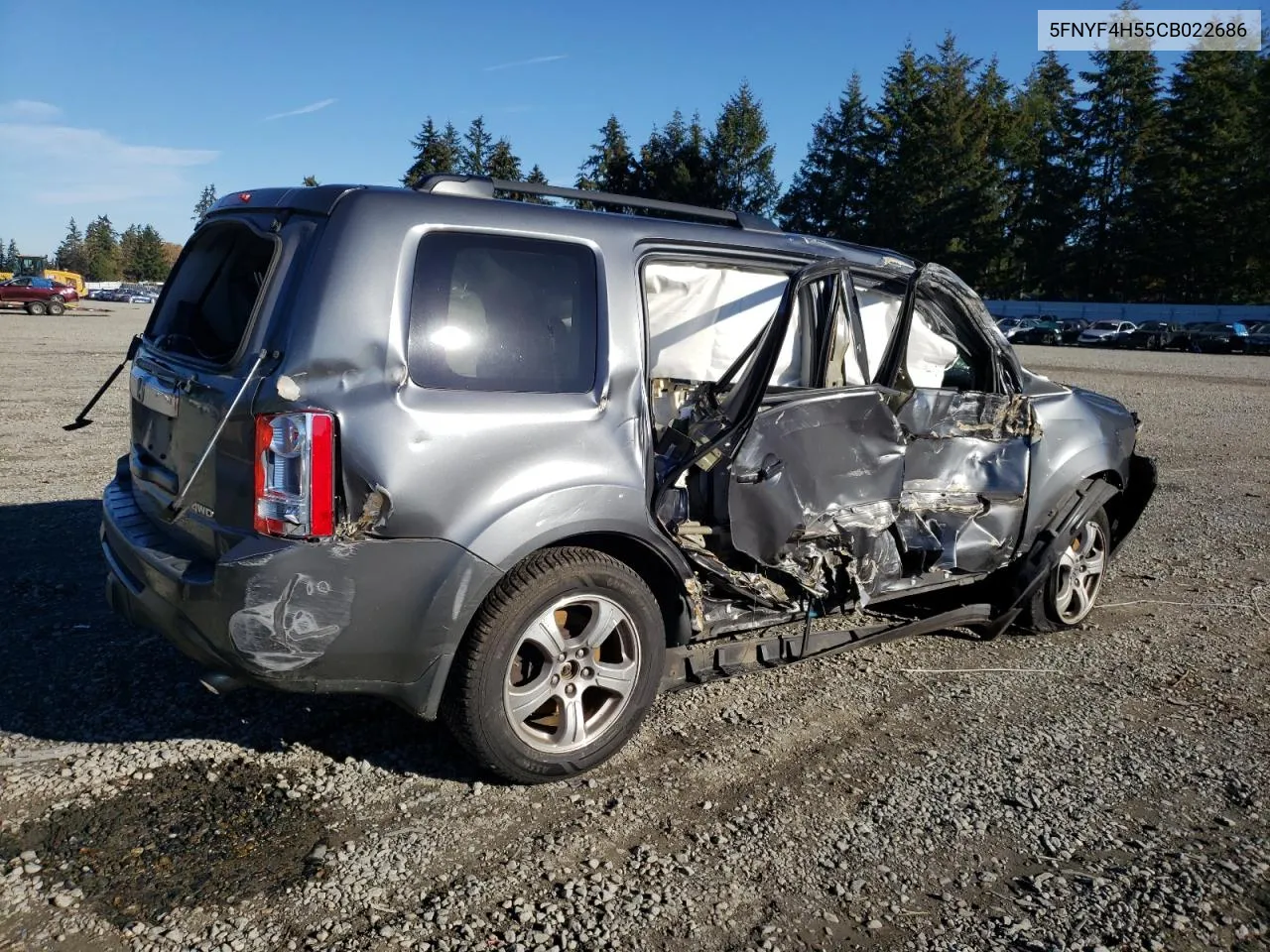 2012 Honda Pilot Exl VIN: 5FNYF4H55CB022686 Lot: 79675804