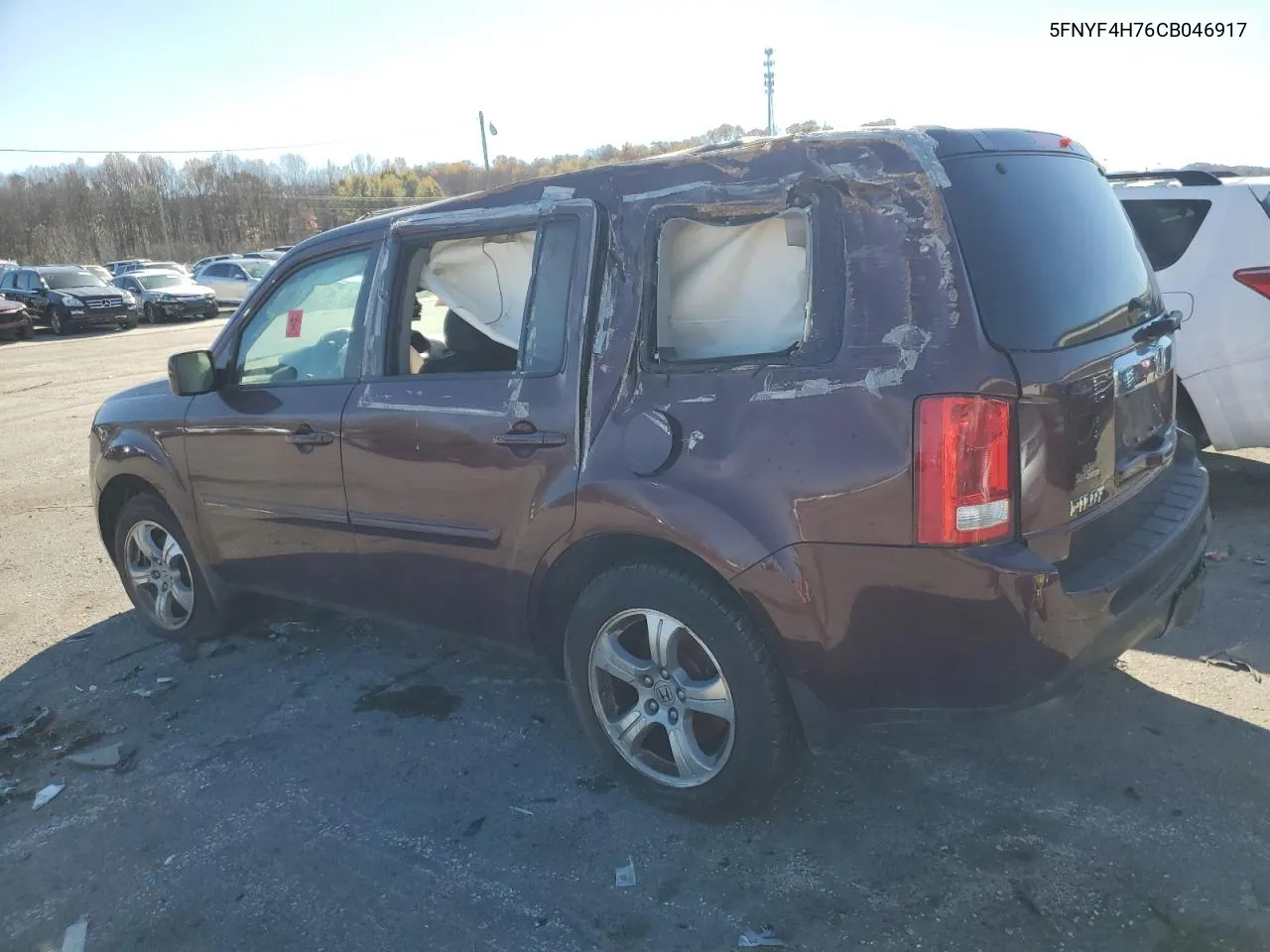 2012 Honda Pilot Exln VIN: 5FNYF4H76CB046917 Lot: 80052284