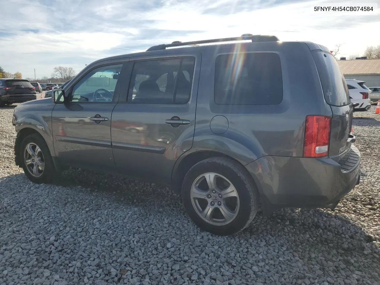 5FNYF4H54CB074584 2012 Honda Pilot Exl