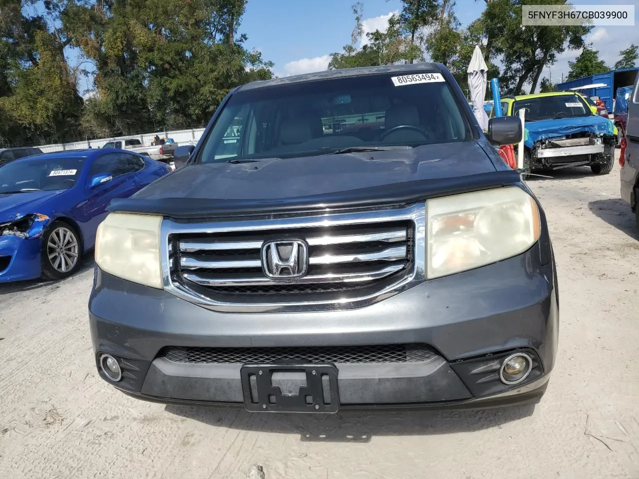 2012 Honda Pilot Exl VIN: 5FNYF3H67CB039900 Lot: 80563494