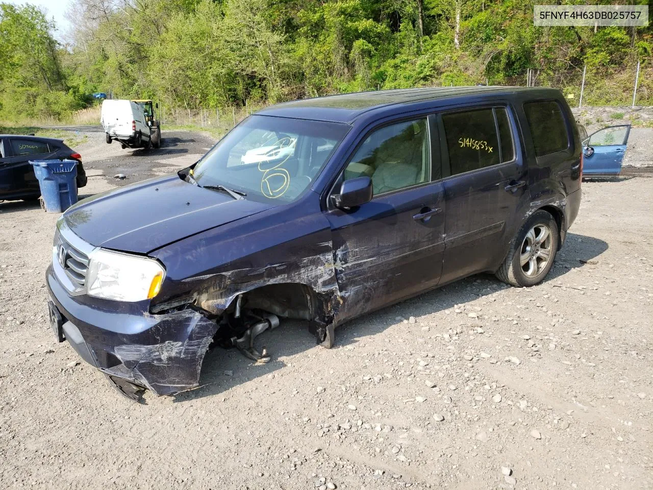 2013 Honda Pilot Exl VIN: 5FNYF4H63DB025757 Lot: 51415853