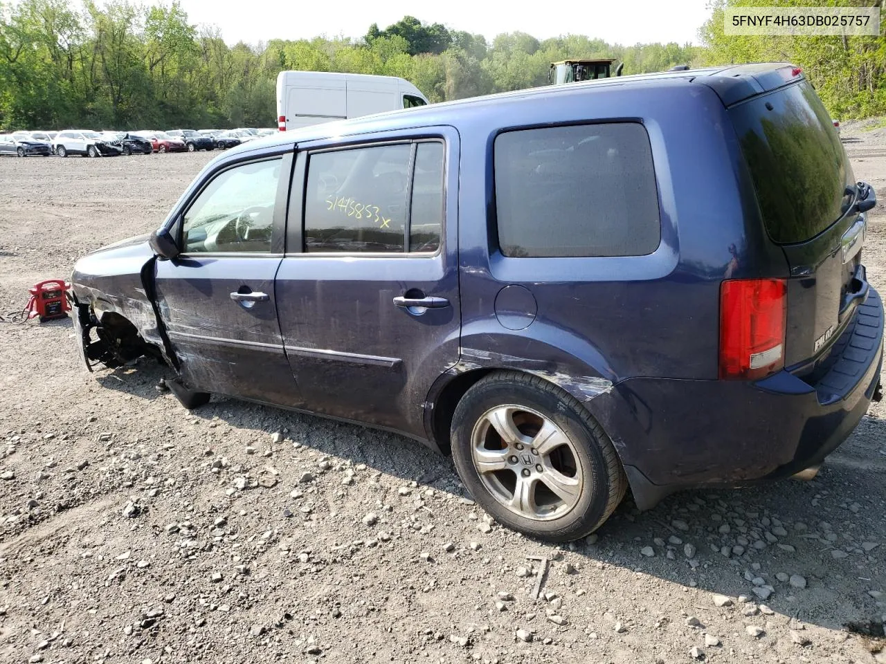 2013 Honda Pilot Exl VIN: 5FNYF4H63DB025757 Lot: 51415853