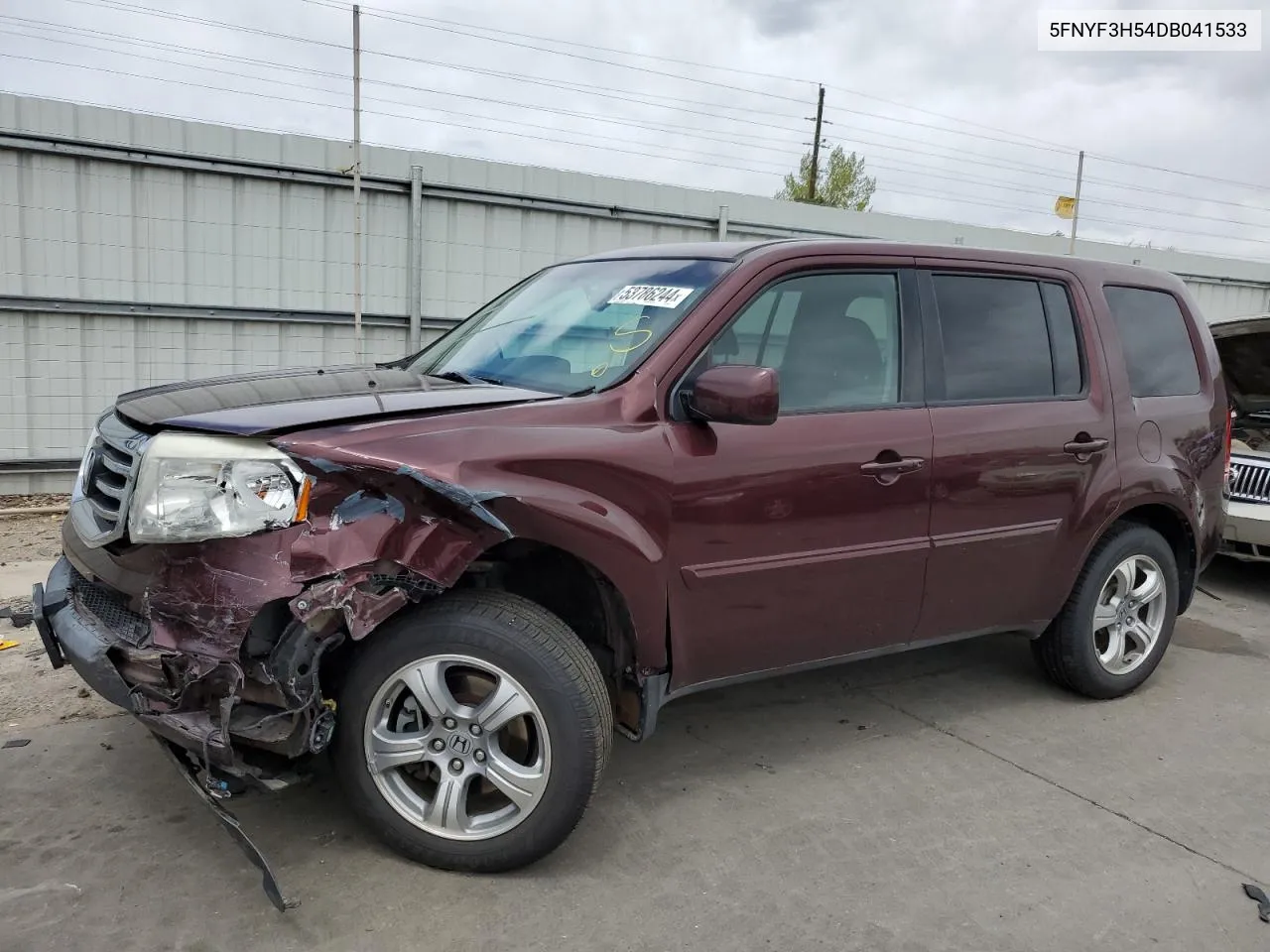 2013 Honda Pilot Exl VIN: 5FNYF3H54DB041533 Lot: 53786244