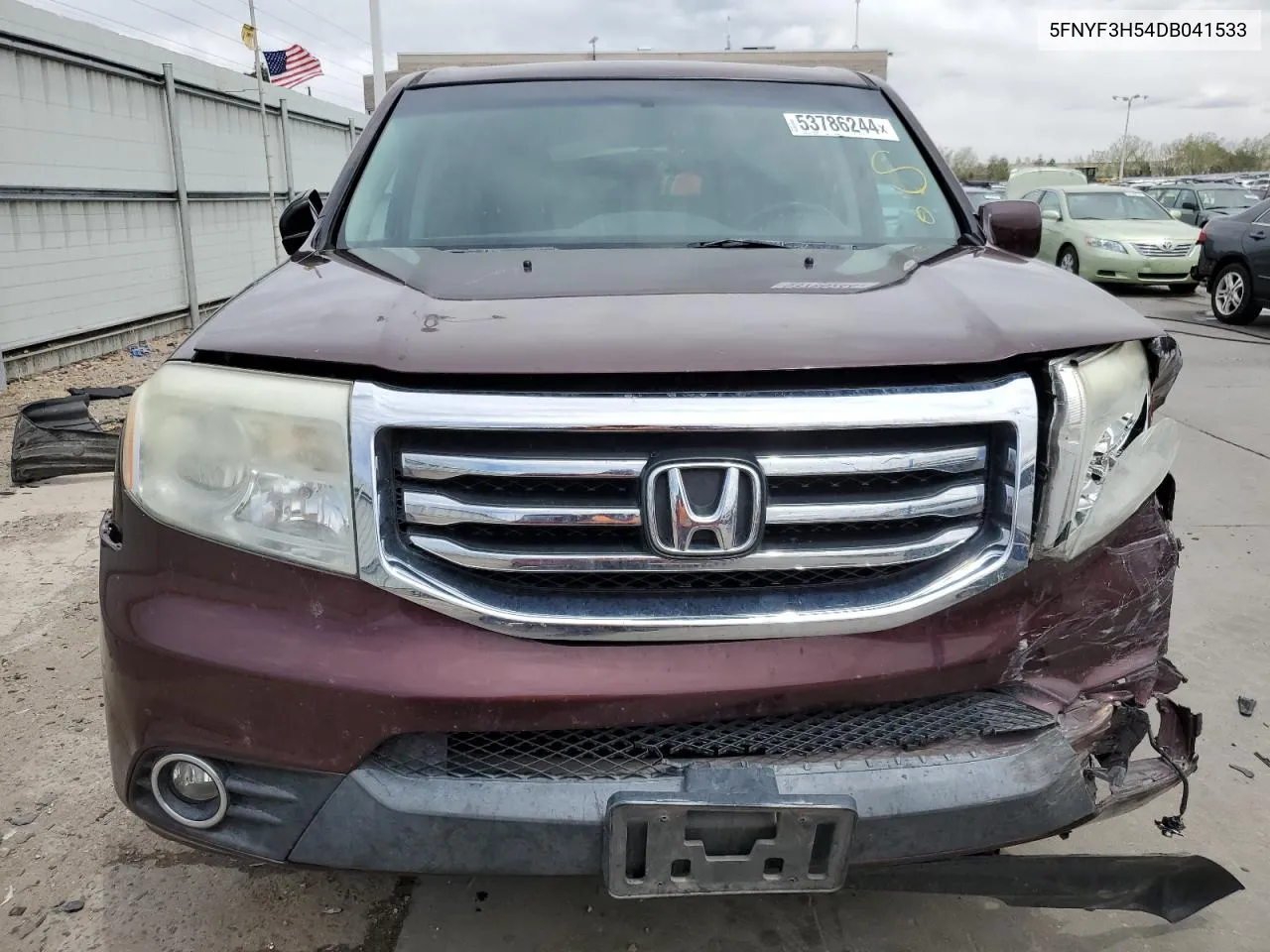 2013 Honda Pilot Exl VIN: 5FNYF3H54DB041533 Lot: 53786244