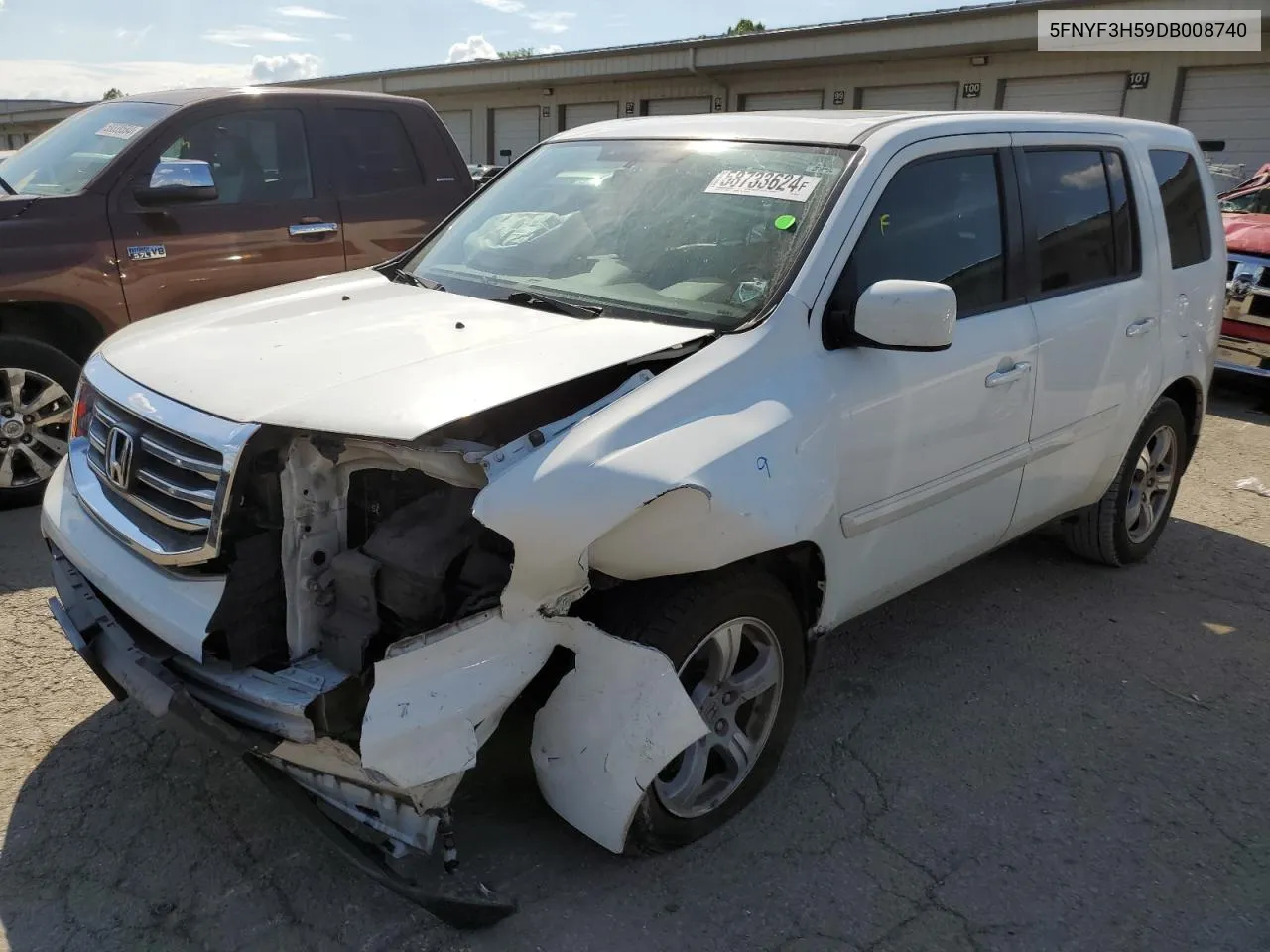 2013 Honda Pilot Exl VIN: 5FNYF3H59DB008740 Lot: 58733624