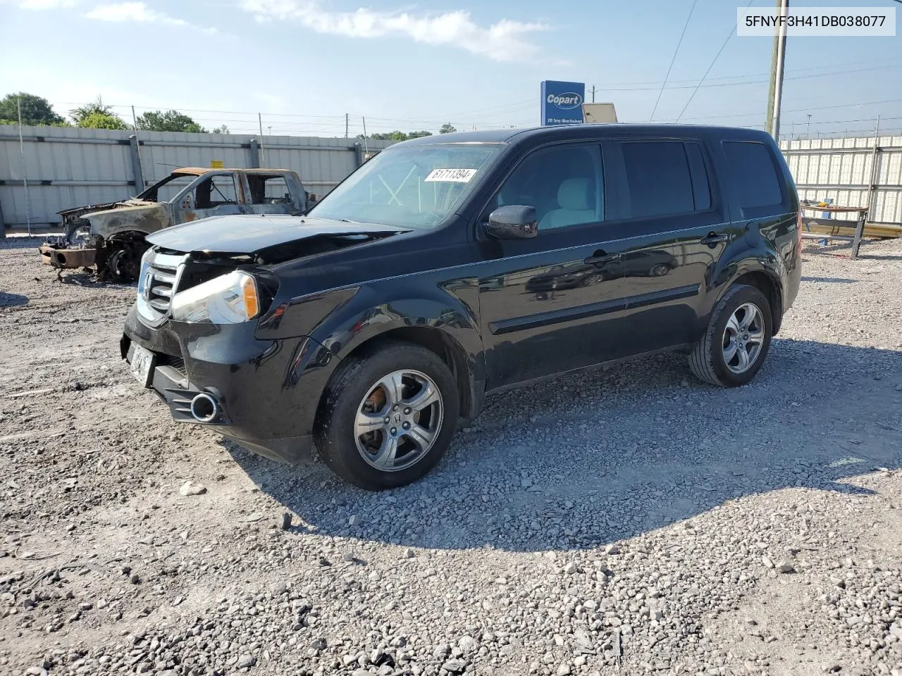 2013 Honda Pilot Ex VIN: 5FNYF3H41DB038077 Lot: 61711394