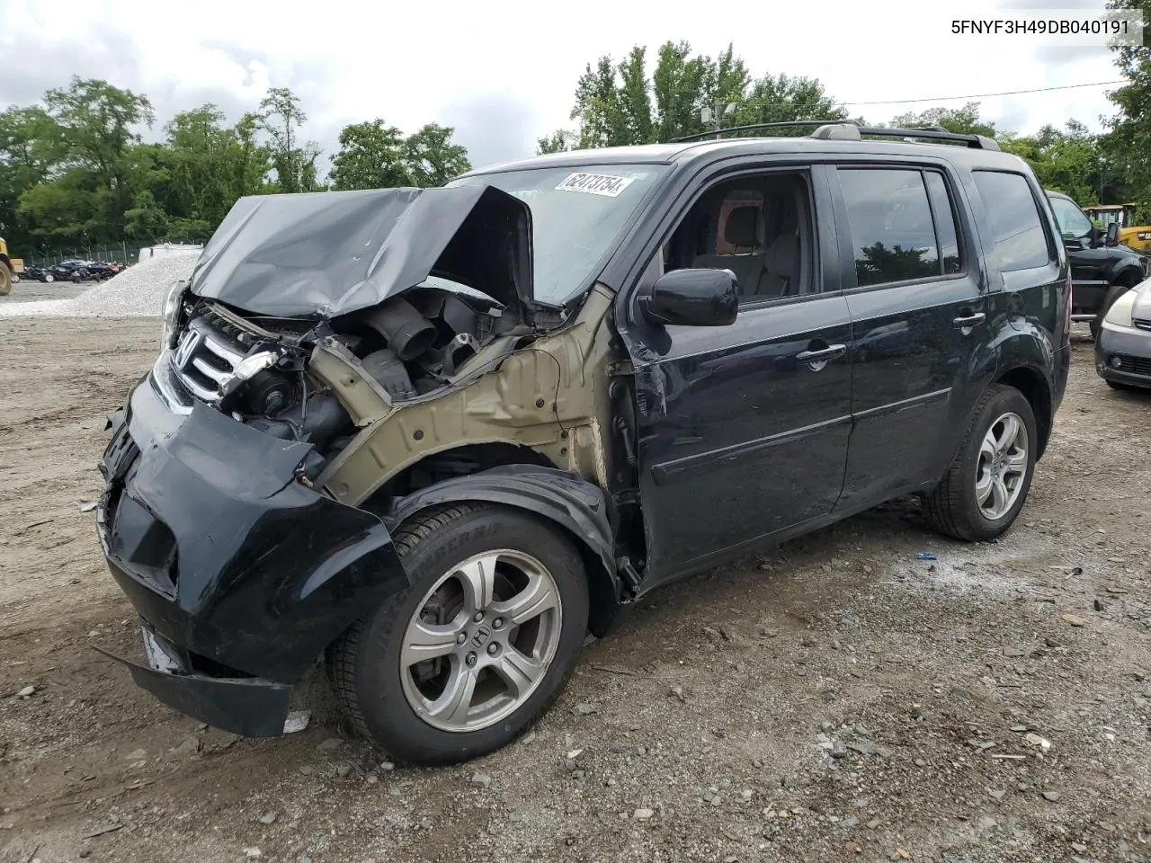 2013 Honda Pilot Ex VIN: 5FNYF3H49DB040191 Lot: 62473754