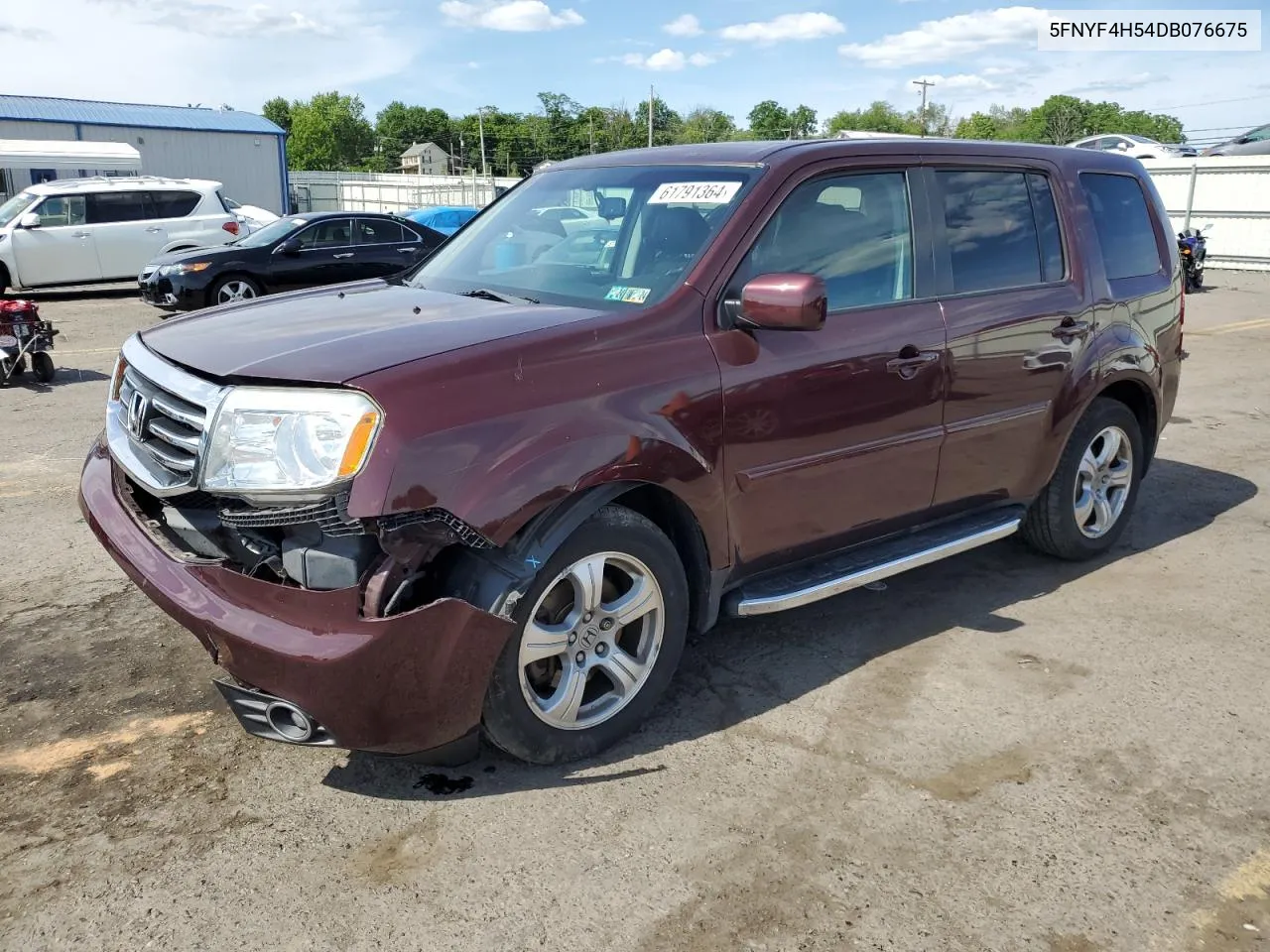 2013 Honda Pilot Exl VIN: 5FNYF4H54DB076675 Lot: 62523574