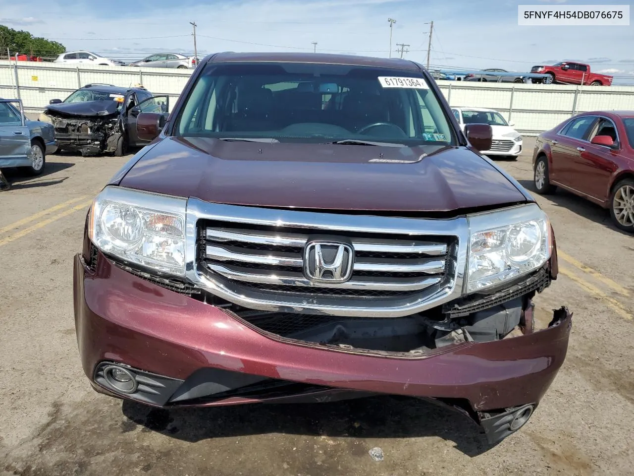 2013 Honda Pilot Exl VIN: 5FNYF4H54DB076675 Lot: 62523574