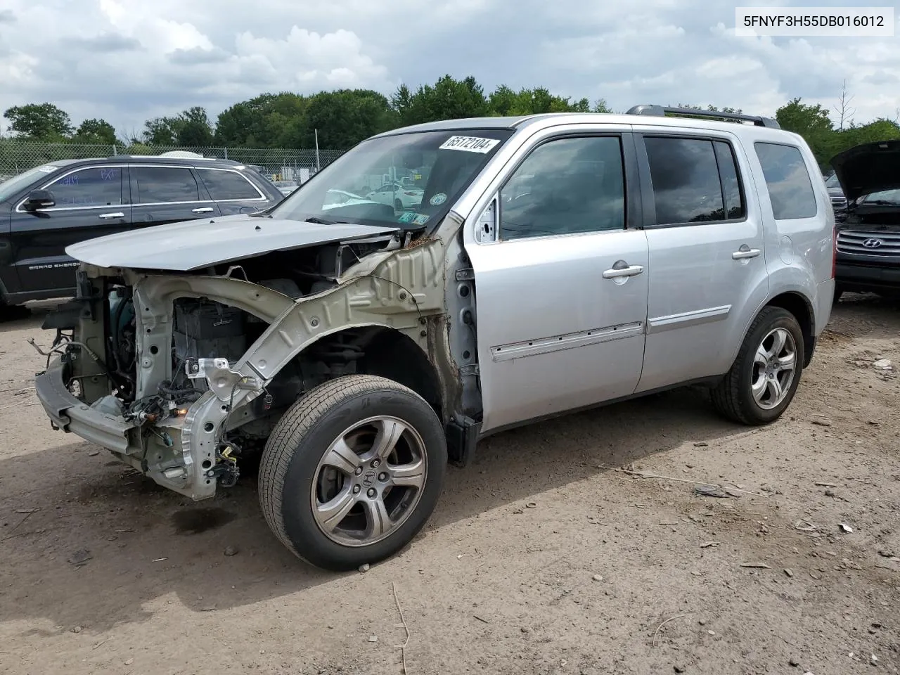 5FNYF3H55DB016012 2013 Honda Pilot Exl