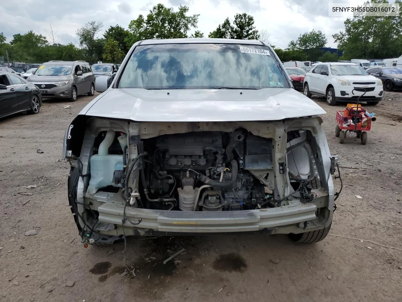 5FNYF3H55DB016012 2013 Honda Pilot Exl