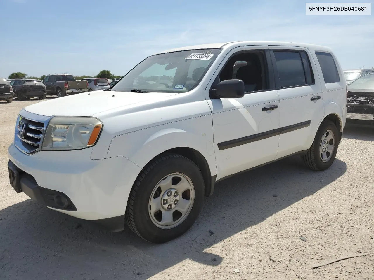 2013 Honda Pilot Lx VIN: 5FNYF3H26DB040681 Lot: 67733294