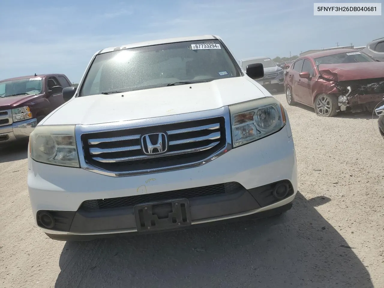 2013 Honda Pilot Lx VIN: 5FNYF3H26DB040681 Lot: 67733294